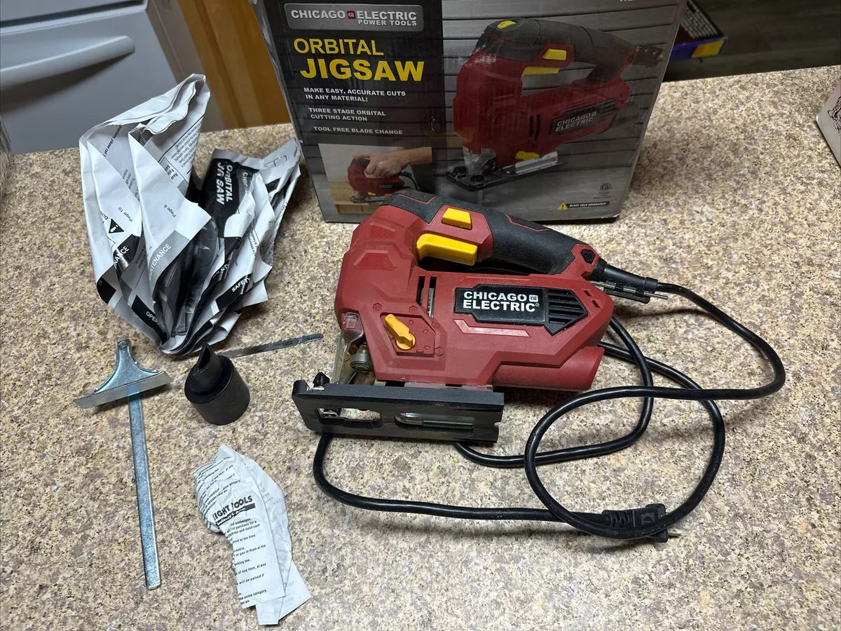 Chicago Electric Variable Speed Orbital Jigsaw Red Black