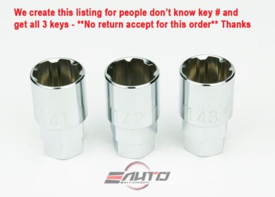 3pc #141 #142 #143 Key Adapter Wheel Lock Nut for Kics R40 iconix *M14 only*