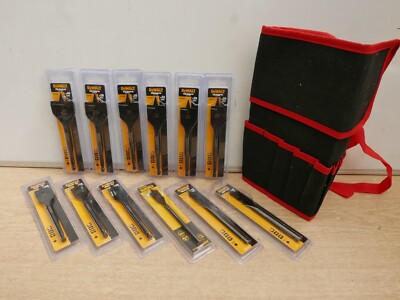 DeWALT 12-tlg 152mm schlagfest flach Holzbohrer Set 10mm - 40mm + Bitrolle
