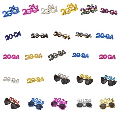 2024 Happy New Year 3d Glasses Graduation Party Photo Props Eyewear
