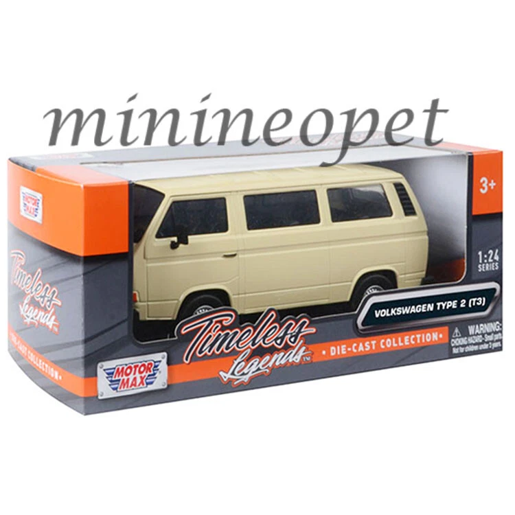 MOTORMAX VOLKSWAGEN VW TYPE 2 T3 VAN 1/24 DIECAST MODEL CAR BEIGE 79376 BG