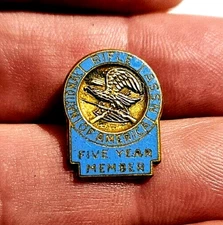 National Rifle Assn of America Five Year Member Vintage Metal Pinback