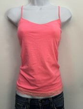 FREE PEOPLE FP IINTIMATELY MADE IN USA Tank Top Sz XS S Cropped Lace Hem Stretch