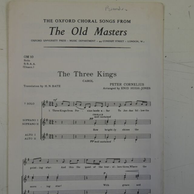 choral score PETER CORNELIUS the three kings SSAA