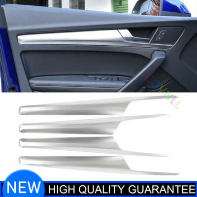 Fit For Audi Q5 2018-2021 Silver Titanium Inner Door Panel Trim Cover Strip 4PCS
