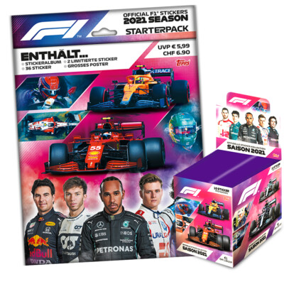 Topps Formula 1 Saison 2021 - Sammelsticker Tüten Display Album zum aussuchen