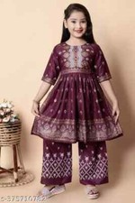 Indian Traditional Girls Festive Party Kurta Naira cut Pallazo set