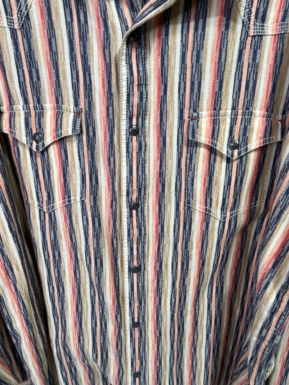Ryan Michael Men’s Button Up Multi Colored Stripe… - image 3
