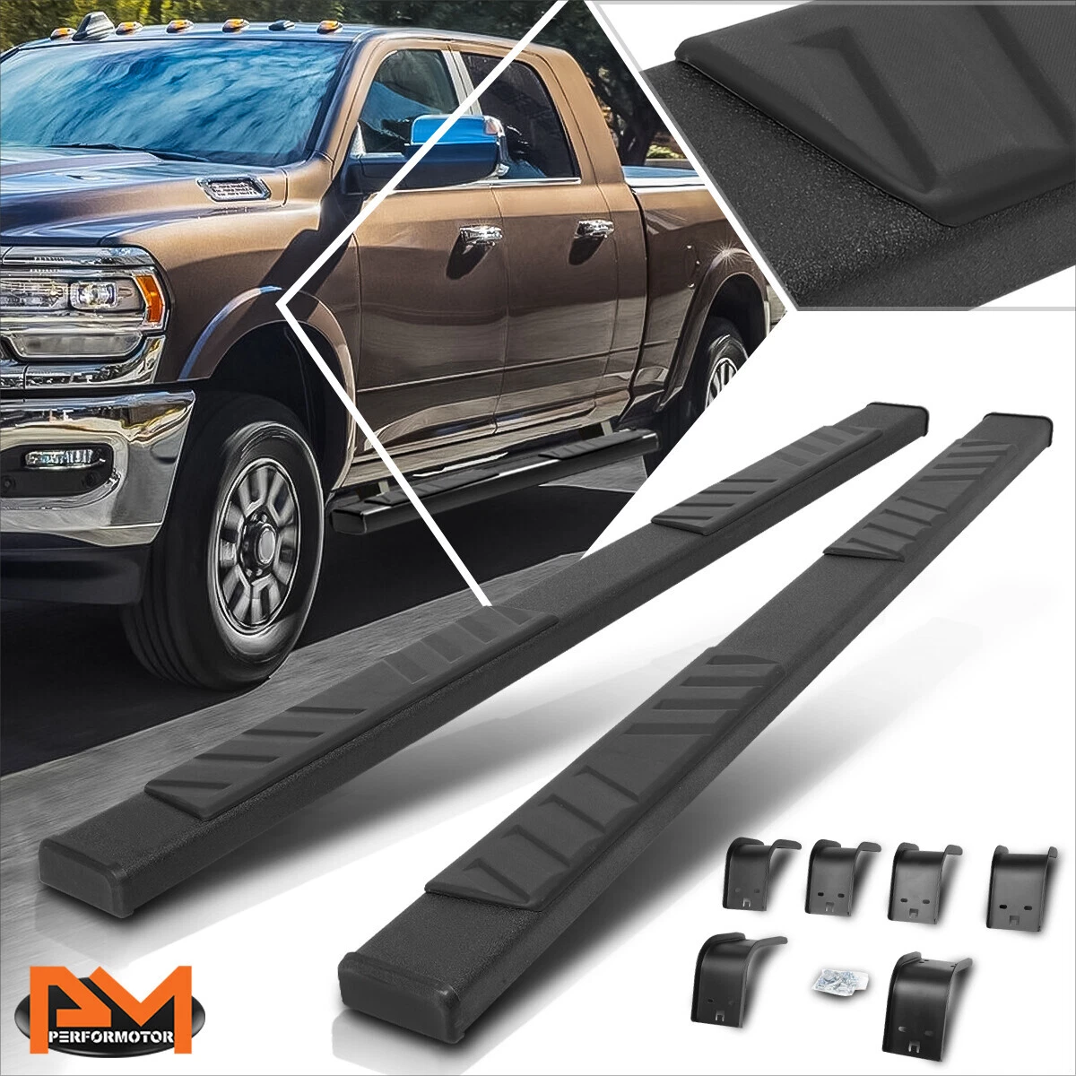 For  Dodge RAM  Crew Cab 5" Pad Side Step Nerf Bar Running  Boards