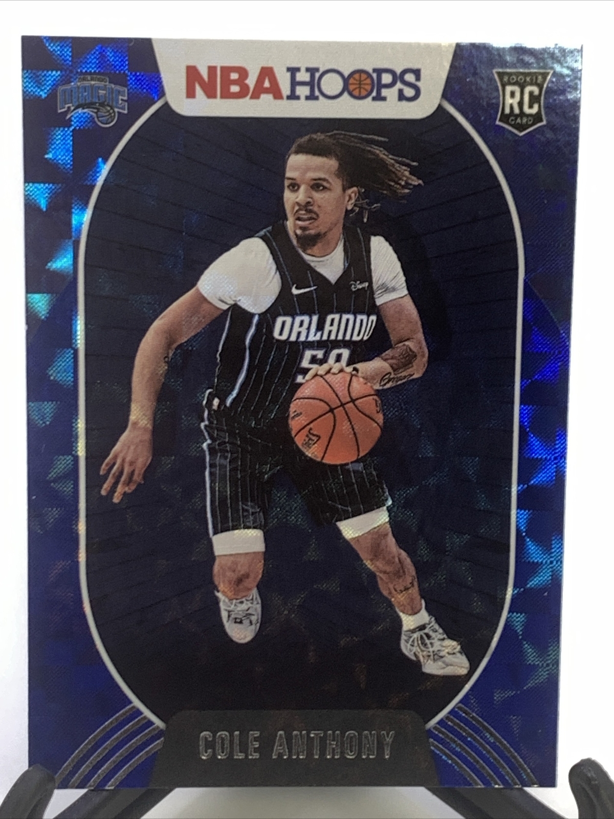 2020-21 NBA Hoops #234 - Hyper Blue -  Cole Anthony RC Magic Color Match