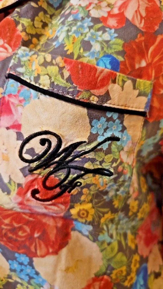 Wildfox Floral Rayón Mujer M pj Set Ligero Femenino Clásico Único Logo Bolsillos Foto 3 de 4