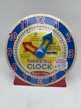Melissa  Doug Turn  Tell Wooden Clock - Educational Toy NEW