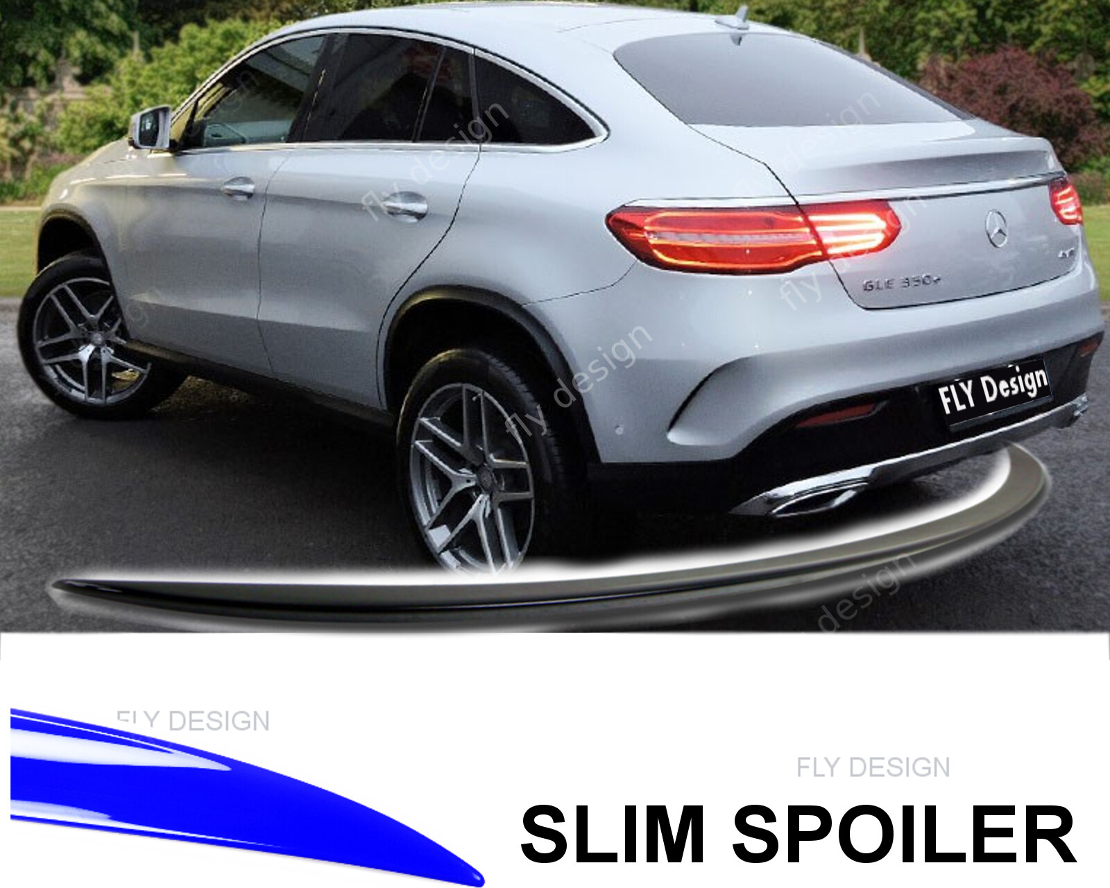 for MB GLE C292 A-Still 43 63 Slim Unpainted Tuning Spoiler Rear Lip Flap Trunk