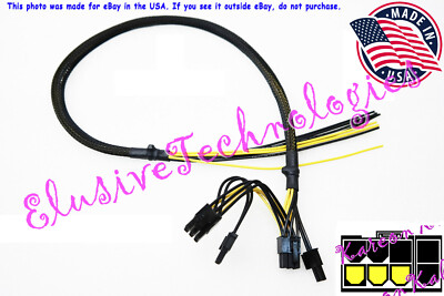   (30+4)'' Open End Mac Pro Pixlas Mod Dual 6+2PCI-E GPU Card Power Cable