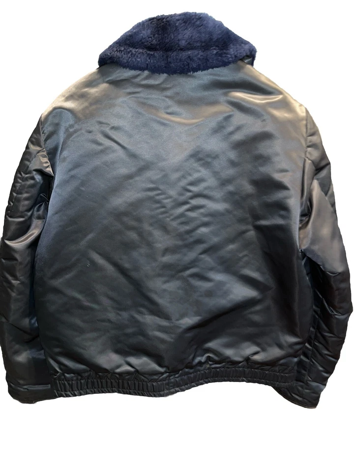THE LAWMAN BLUE Police JACKET Fur Collar Sheriff Style Cop Policeman 42L VINTAGE - Image 3 of 4