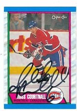 Russ Courtnall autographed Hockey Card (Montreal Canadiens) 1989 O-Pee-Chee #239
