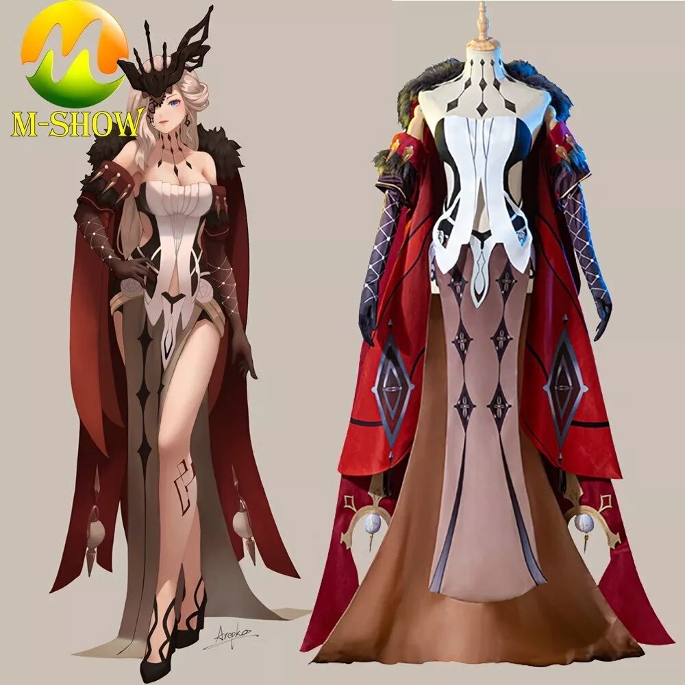 La Signora Cosplay Costume Genshin Impact Game Suit Sexy Lady Dress Women Outfit