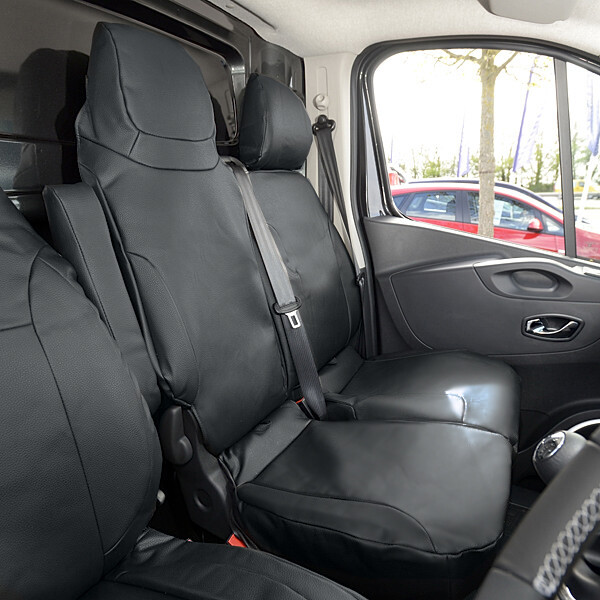 VAUXHALL VIVARO SEAT COVERS FRONT LEATHERETTE TAILORED (ALL YEARS ALL