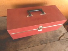 Vintage 8 track tape case carrier 24 tapes Red with handle 1970's Car Auto prop