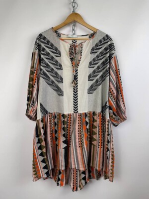DEVOTION TWINS Short Cotton Dress small made in Greece