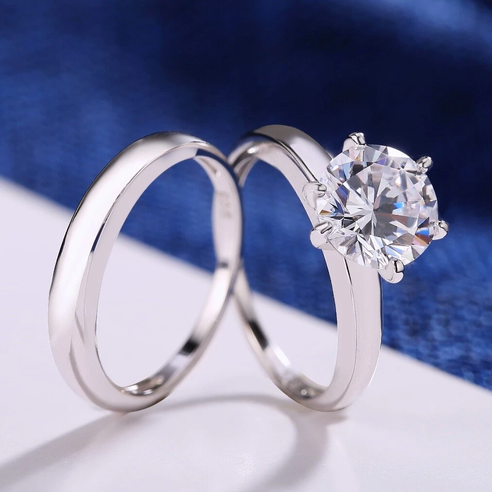 Sterling silver moissanite rings deals