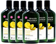 Avalon Organics Clarifying Lemon Shampoo, 11 oz - 6 Pack