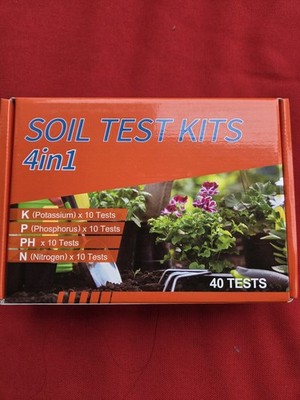 Aawipes Soil Test Kit for pH, Nitrogen, Phosphorus,Potassium - 40 Tests - 4 in 1
