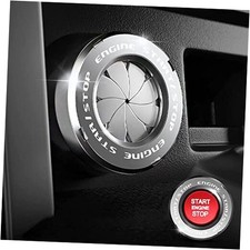 Rotary Push Start Button Cover, Car Engine Push to Start Stop A-Classic-Silver