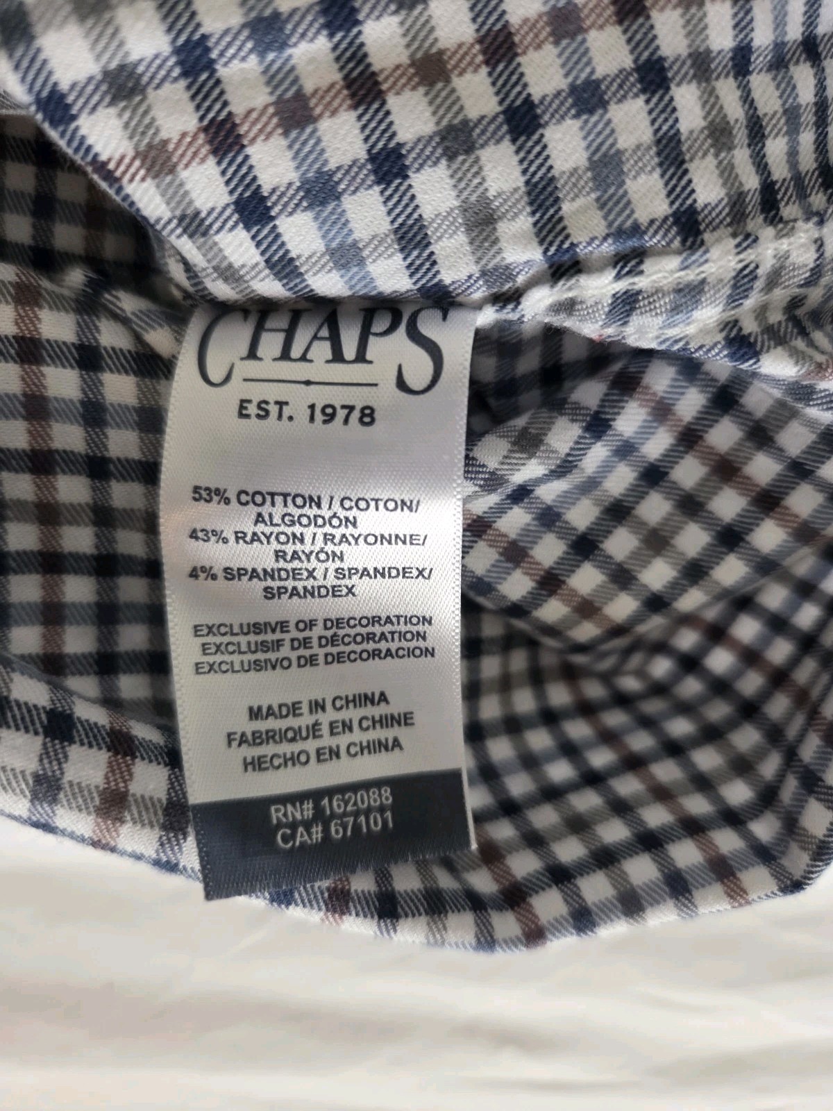 Chaps Stretch Button-Down Long Sleeve Checkered M… - image 4