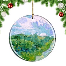 Van Gogh Green Wheat Fields Auvers Paint Christmas ornament city travel souvenir