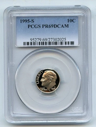1995-S Roosevelt Dime Proof — photo from the most recent tracked eBay sale