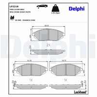 Bremsbelagsatz Scheibenbremse Delphi LP2218 FüR Chevrolet M300 Spark LPG
