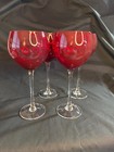 Set of 4 Lenox Holiday Gems ruby red wine glasses 8 7/8" balloon — photo 2