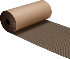 Geyoga Single Face Corrugated Cardboard Roll B Flute 12 x 394 Inch, Brown 