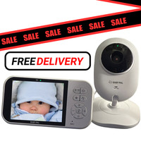 no Wifi Baby Monitor with Camera 3.5 screen Battery, x4 Zoom, 8 Lullabies, Alarm