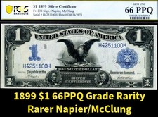 HGR SUNDAY 1899 $1 Black Eagle (RARER Napier/McClung) PCGS GEM UNC 66PPQ