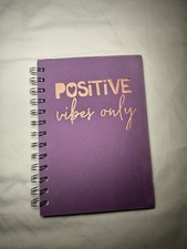 Positive Vibes Only Spiral Journal Notebook- Purple Cardboard Cover - Faux Suede