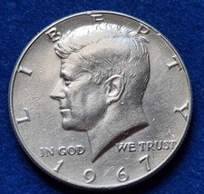 MONETA COIN UNITED STATES AMERICA U.S.A. HALF DOLLAR 1967 ½ KENNEDY SILVER JFK $