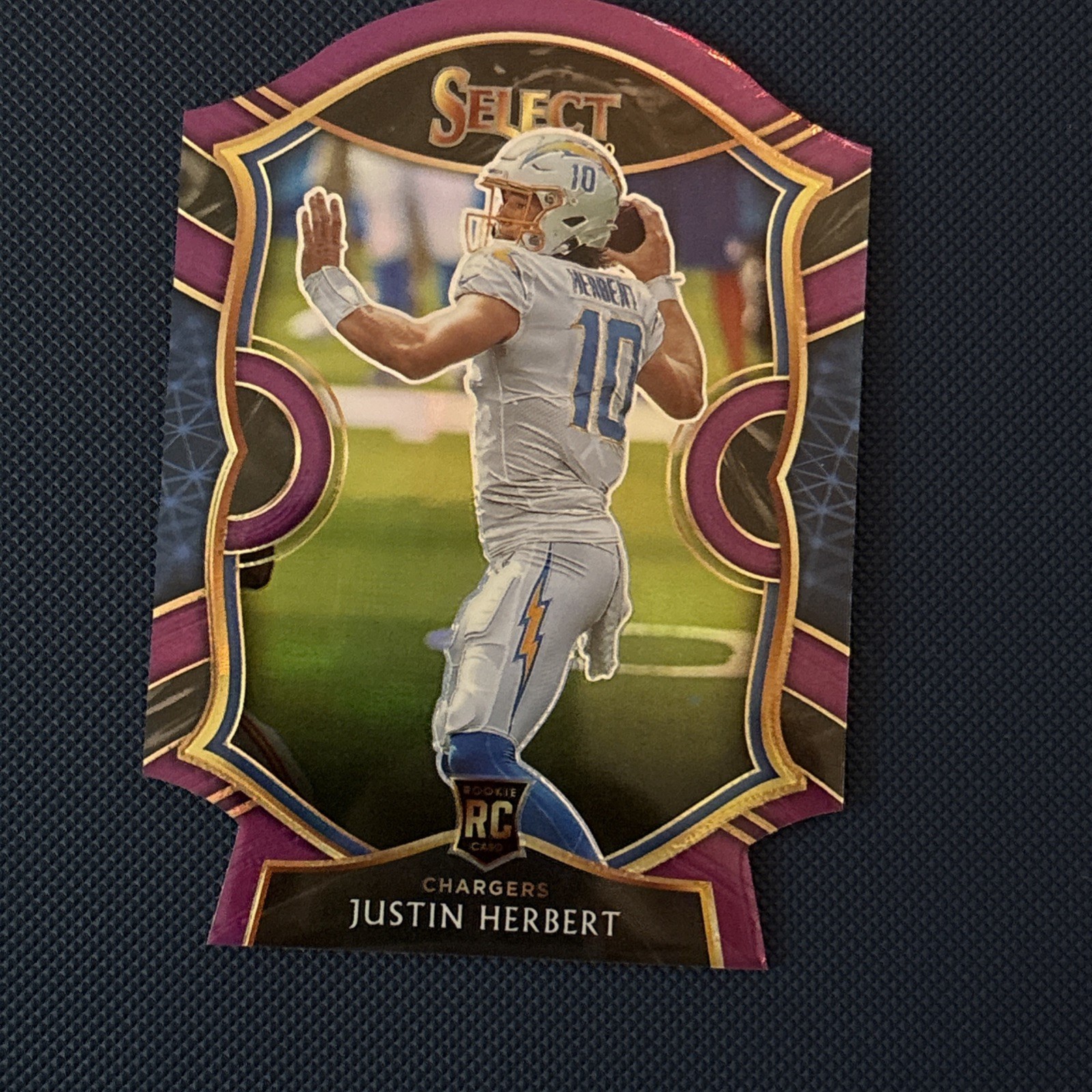 Justin Herbert 2020 Panini Select Purple Die Cut Prizm Card #44 ROOKIE RC - MINT