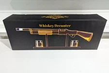 Shot gun Large Decanter Set Bullet Glasses-Elegant Riffle, With 2 Glasses