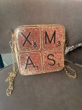 Skinnydip XMAS Glitter Scrabble Crossbody Bag – One Size – 2010s (BBAG32)