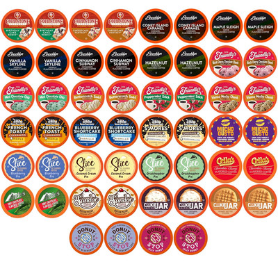Flavored Coffee Pods Sampler Compatible with K Cup Brewers Including 2.0, Single