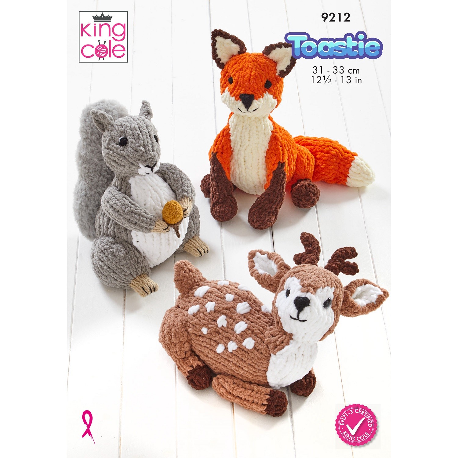 King Cole 9212 Knitting Pattern Woodland Wildlife Squirrel Fox & Deer Animals