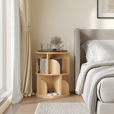 Rotating Bookshelf Small Corner Bookcase for Small Space Standing Storage Rack