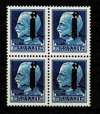 RSI - 1,25 QUARTINA CON ERRORE DI COLORE NELLA SOVRASTAMPA MNH FIRMATO