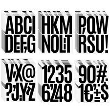 300 PCS 5 INCH LETTER NUMBER STICKERS BLACK VINYL SELF ADHESIVE ADDRESS SET