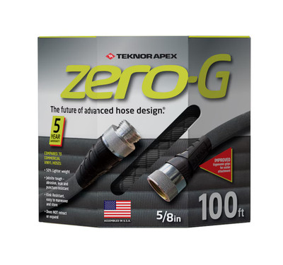 Zero-G Teknor Apex 5/8-in x 100-ft Premium -Duty Kink Free Woven Gray Hose