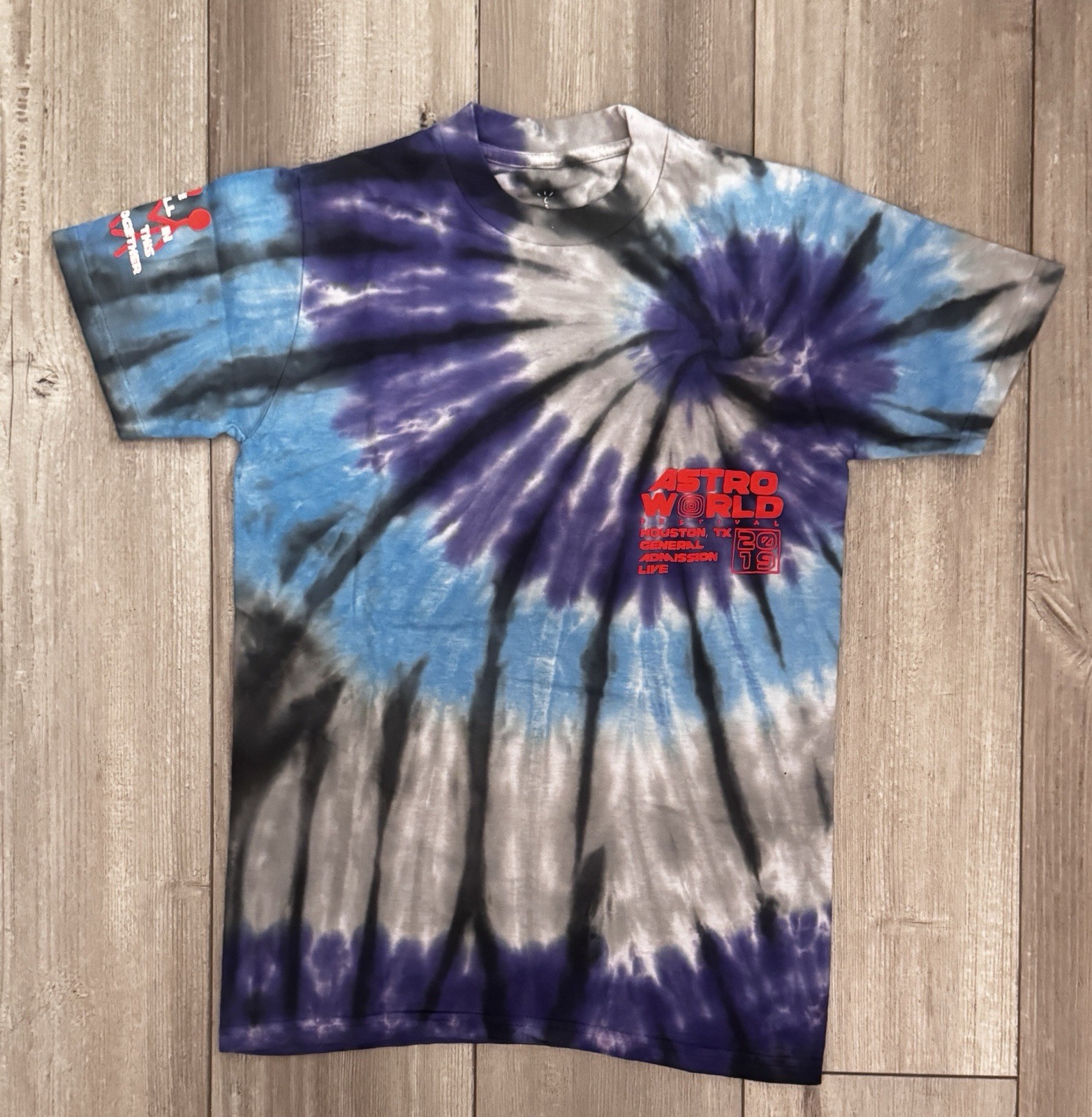 Travis Scott Astroworld 2019 T-Shirt Small Tie-Dye Cactus Jack Official New