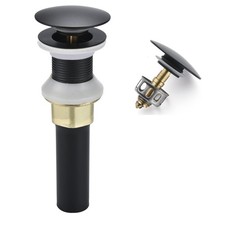 Rockgoya Bathroom Sink Drain,Drain Stopper Without Overflow, Mattle Black