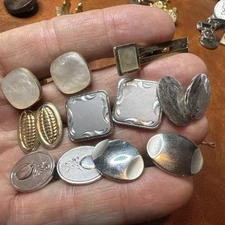 Lot of 6 Vintage Metal Bullet Back Cufflinks